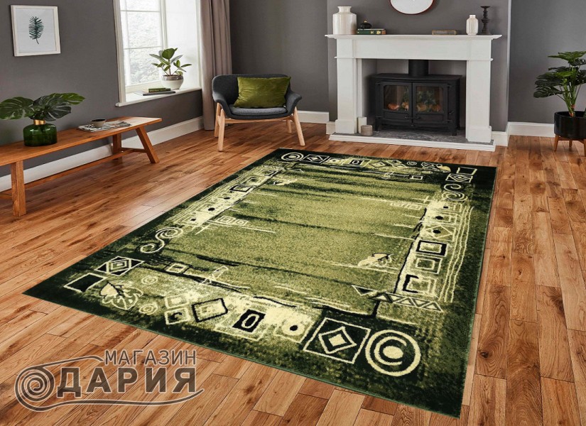Тъкан персийски килим Blue stones 9922 green
